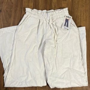 White linen pants